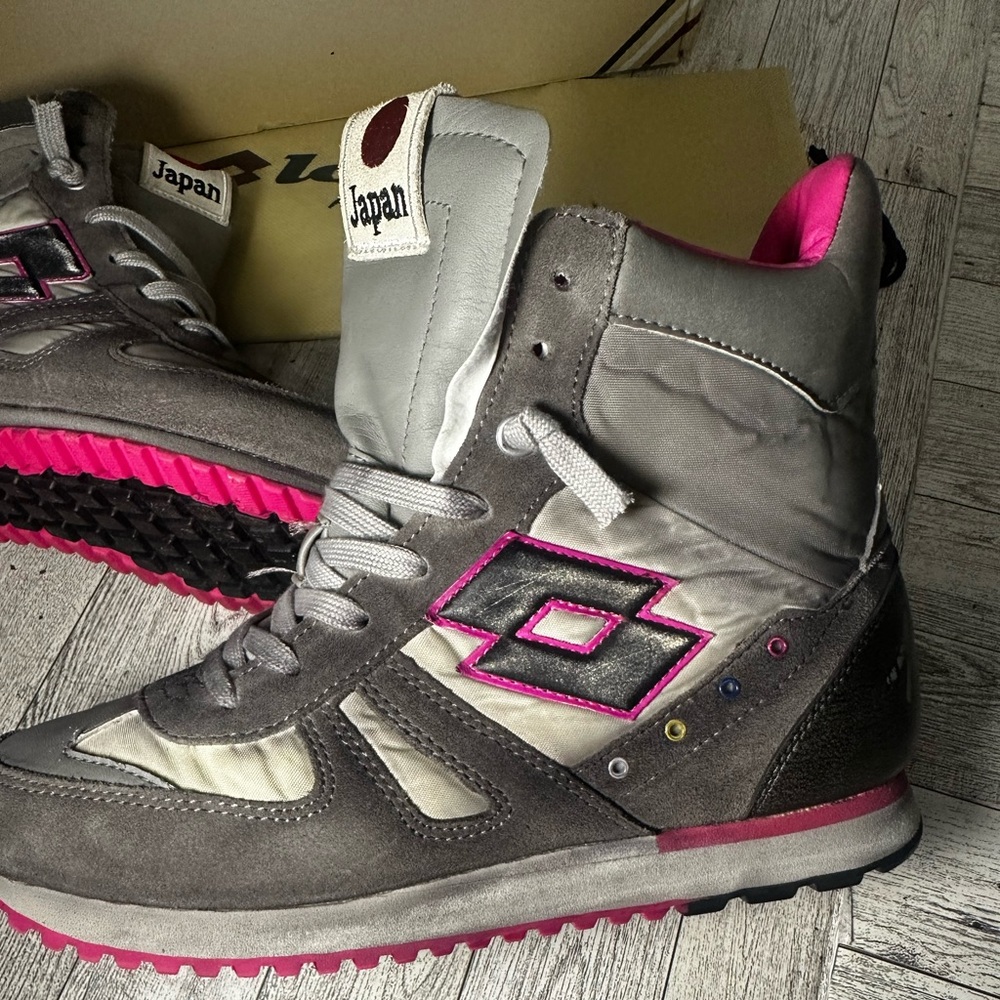 New! LOTTO Women's Stylish Gray and Pink High-Top Sneakers. Size 7 - Picture 8 of 11